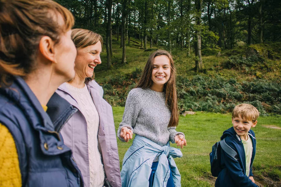 family talking about fostering types
