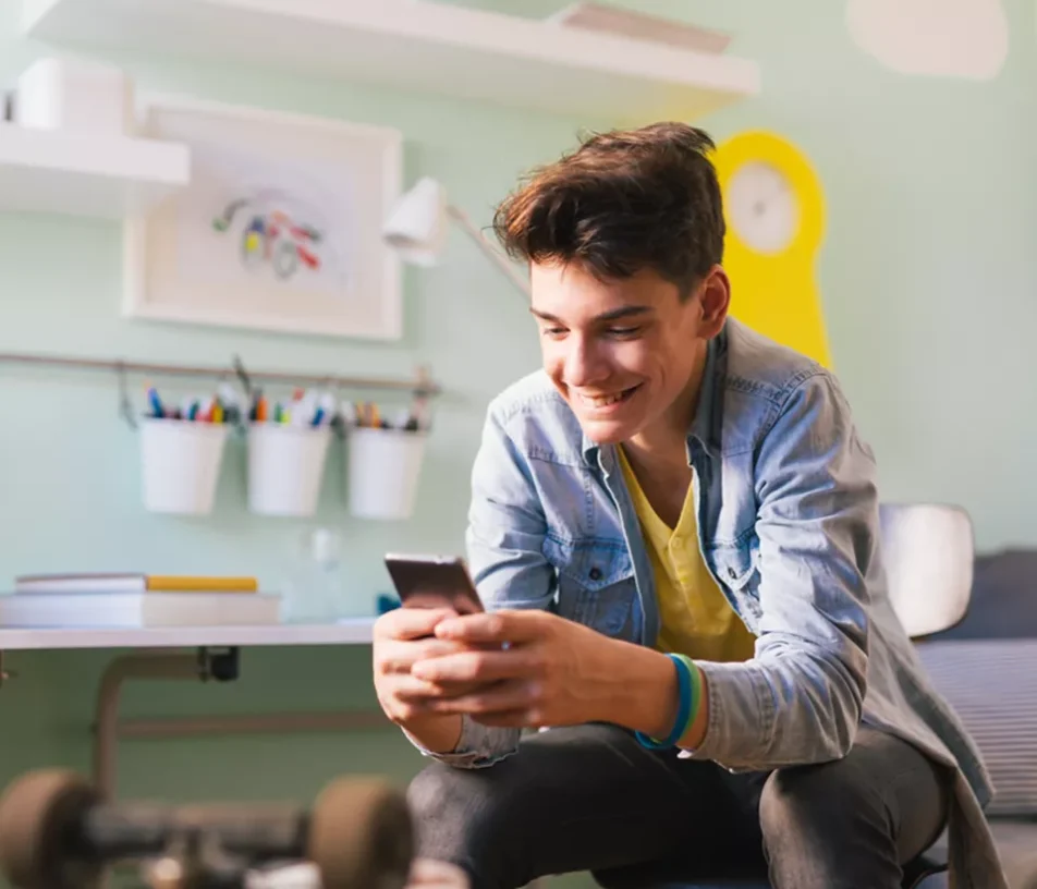 teenager on phone